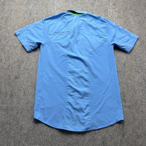Huk Shirt Men Small Solid Performance Fishing Short Sleeve Button-Down - Picture 6 of 13
